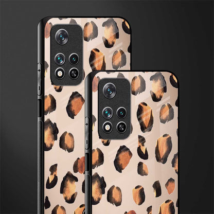 cheetah fur gold edition glass case for poco m4 pro 5g image-2