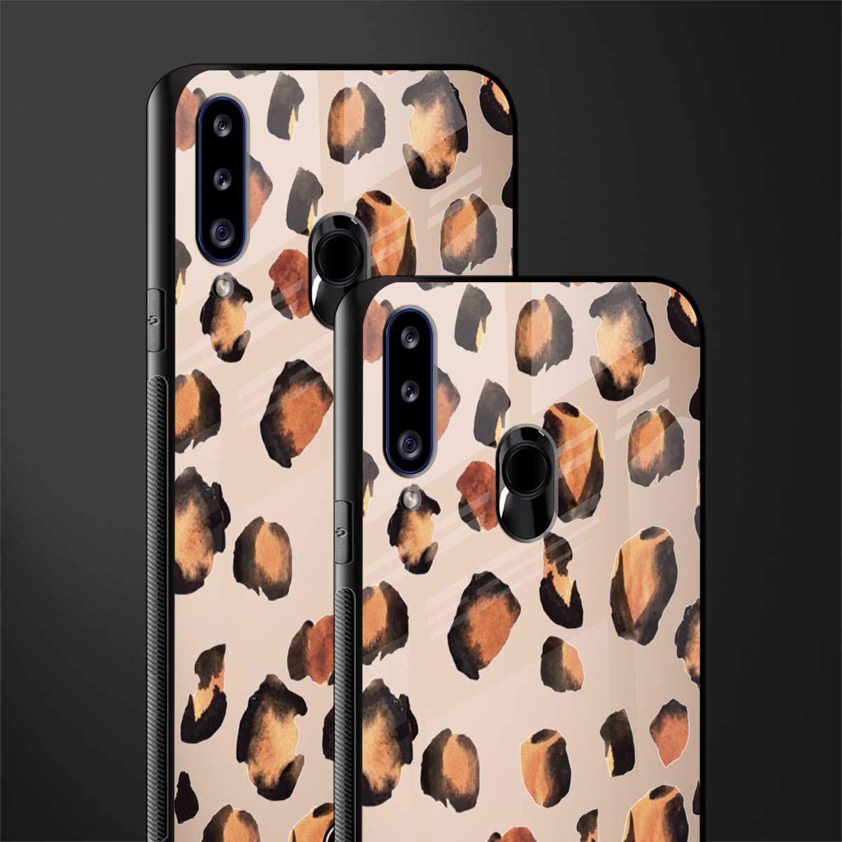 cheetah fur gold edition glass case for samsung galaxy a20s image-2