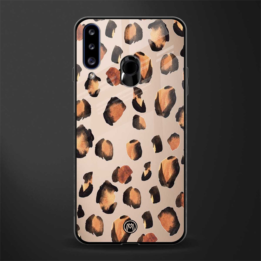 cheetah fur gold edition glass case for samsung galaxy a20s image