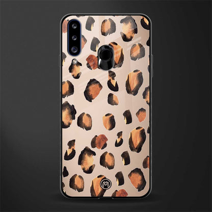 cheetah fur gold edition glass case for samsung galaxy a20s image