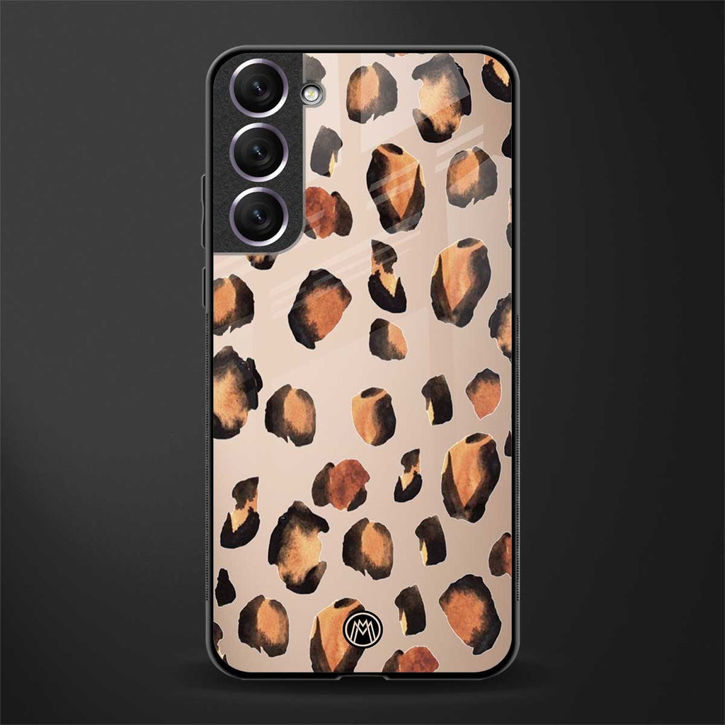 cheetah fur gold edition glass case for samsung galaxy s21 image