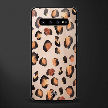 cheetah fur gold edition glass case for samsung galaxy s10 image