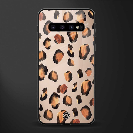 cheetah fur gold edition glass case for samsung galaxy s10 plus image