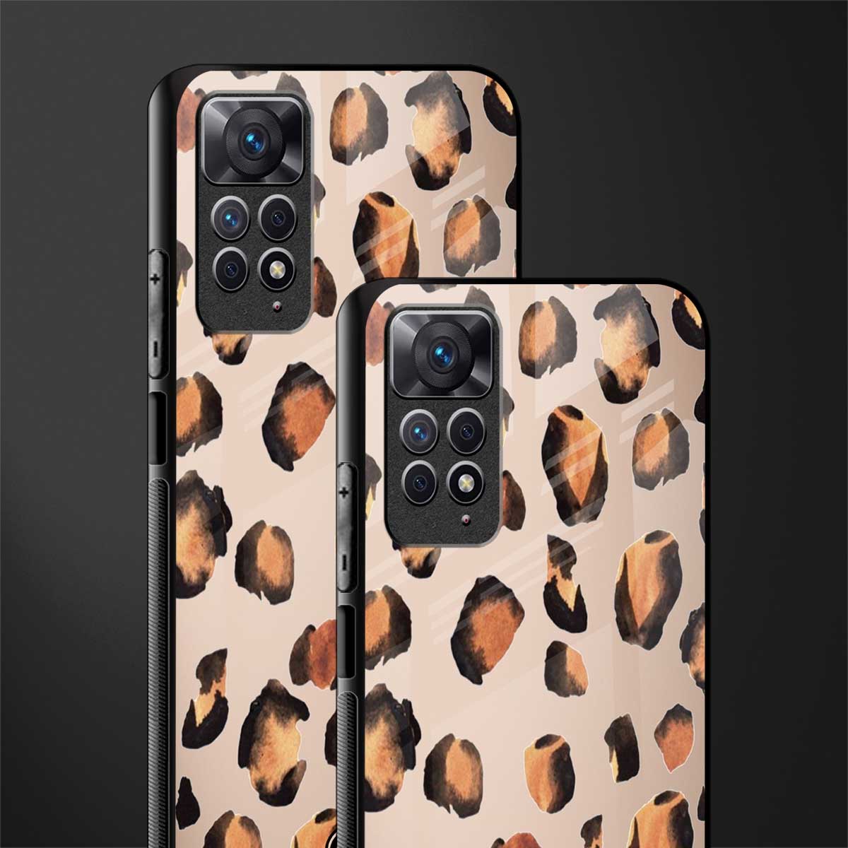 cheetah fur gold edition glass case for redmi note 11s image-2