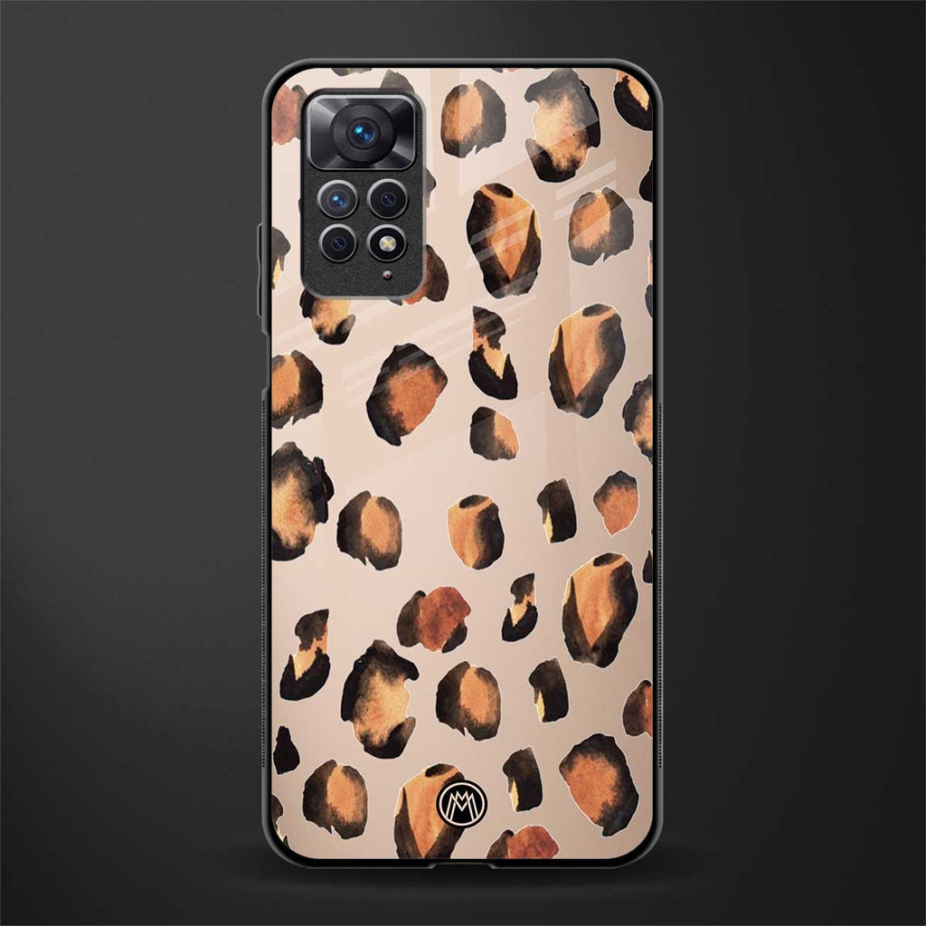 cheetah fur gold edition glass case for redmi note 11 image
