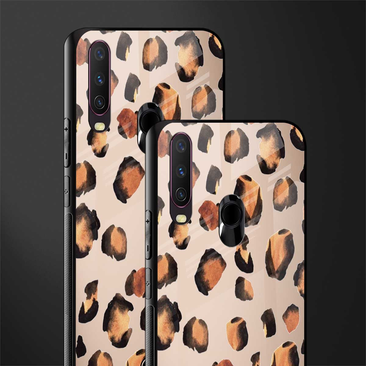 cheetah fur gold edition glass case for vivo y17 image-2