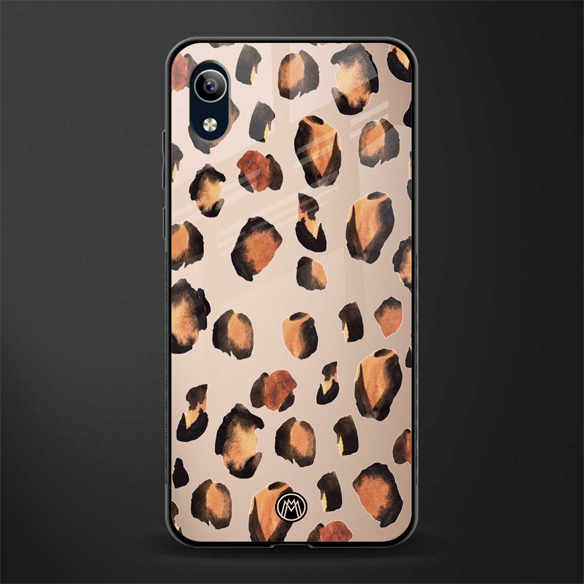 cheetah fur gold edition glass case for vivo y1s without fingerprint image