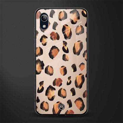 cheetah fur gold edition glass case for vivo y1s without fingerprint image