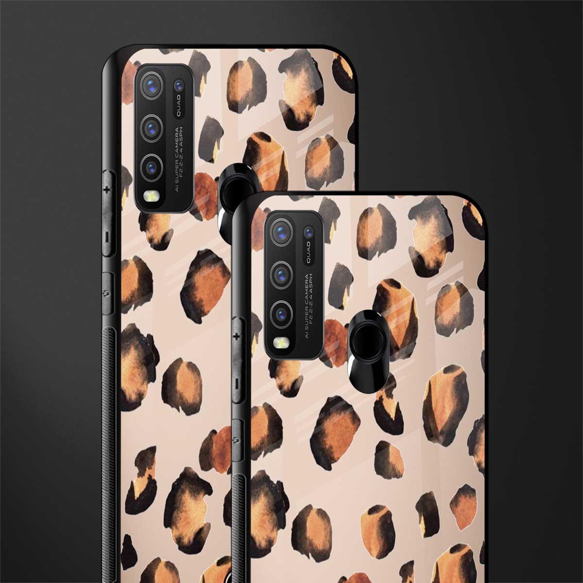cheetah fur gold edition glass case for vivo y50 image-2