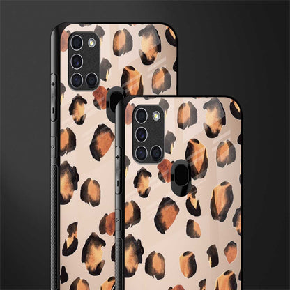 cheetah fur gold edition glass case for samsung galaxy a21s image-2