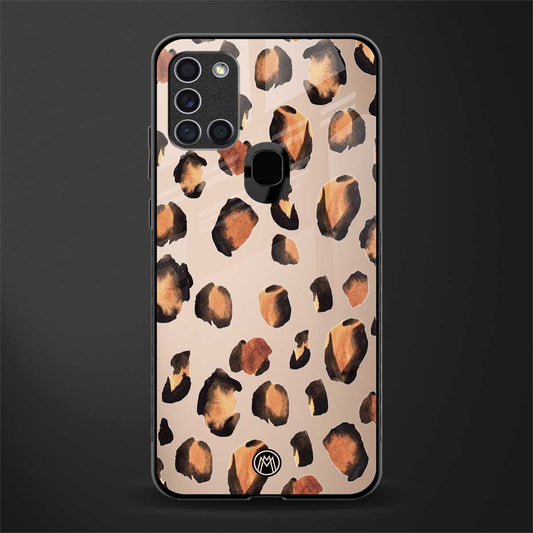 cheetah fur gold edition glass case for samsung galaxy a21s image