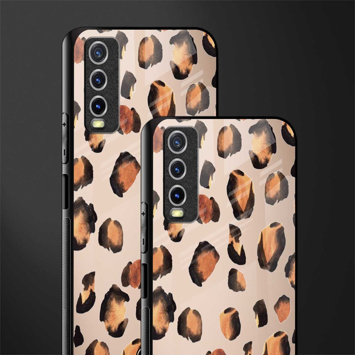 cheetah fur gold edition glass case for vivo y12s image-2