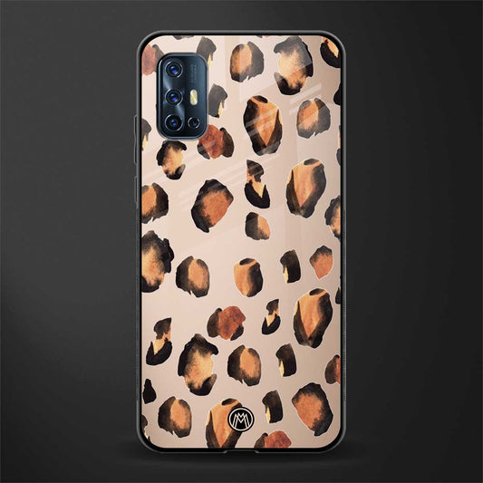 cheetah fur gold edition glass case for vivo v17 image