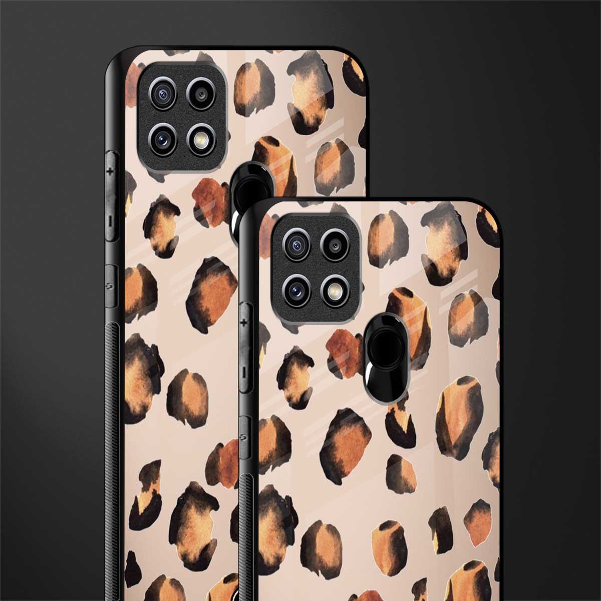 cheetah fur gold edition glass case for oppo a15s image-2