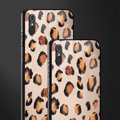 cheetah fur gold edition glass case for redmi 9a image-2