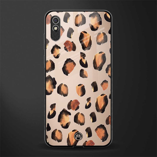 cheetah fur gold edition glass case for redmi 9i image