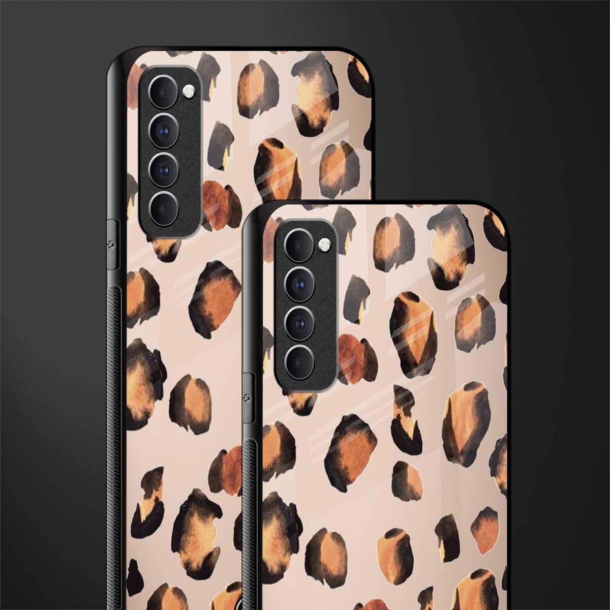 cheetah fur gold edition glass case for oppo reno 4 pro image-2