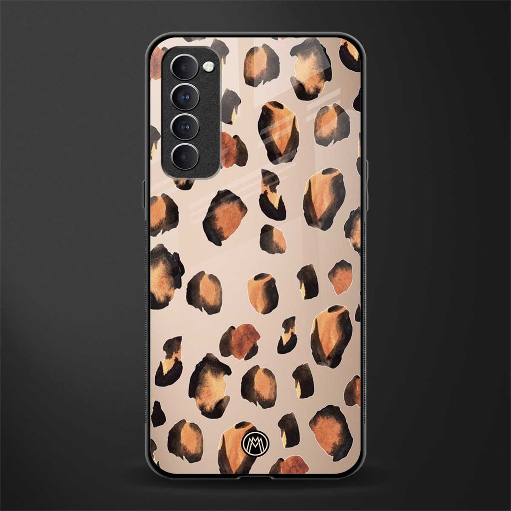 cheetah fur gold edition glass case for oppo reno 4 pro image