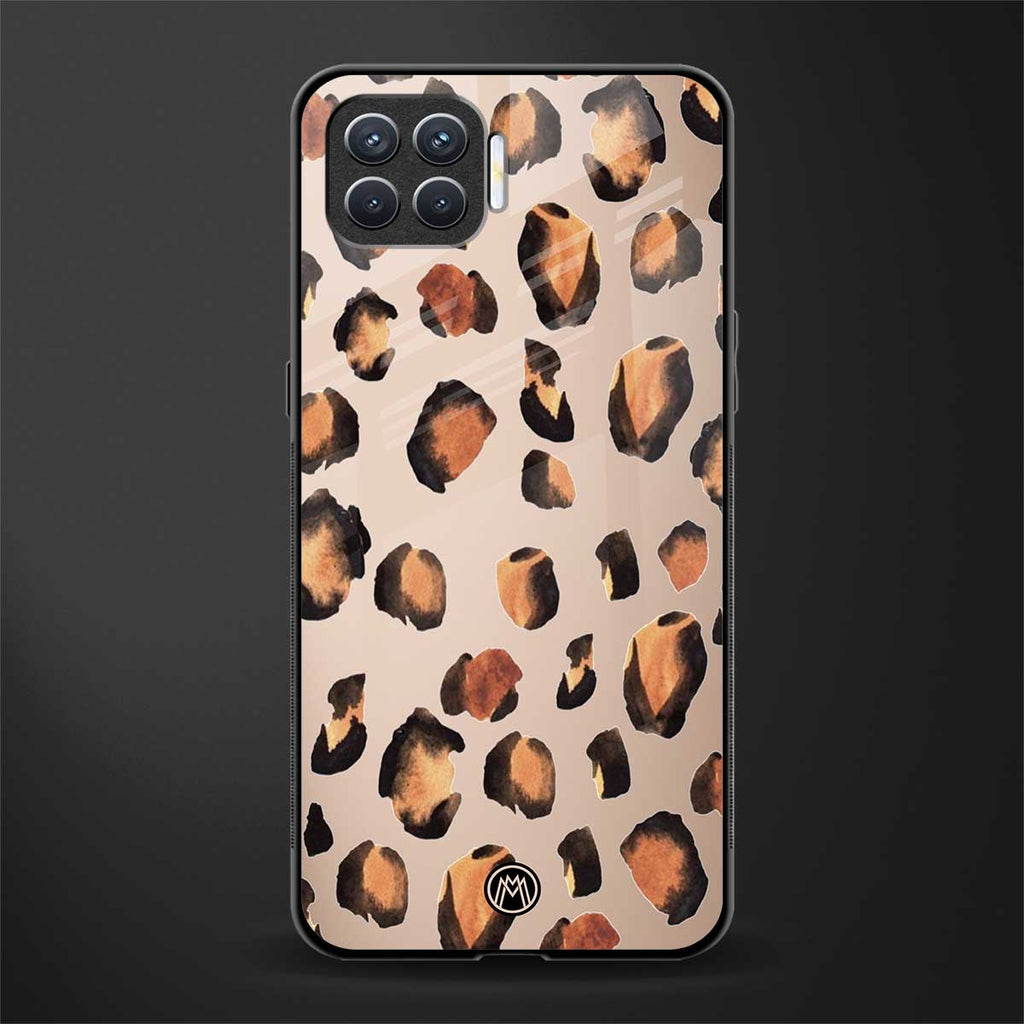 cheetah fur gold edition glass case for oppo f17 pro image
