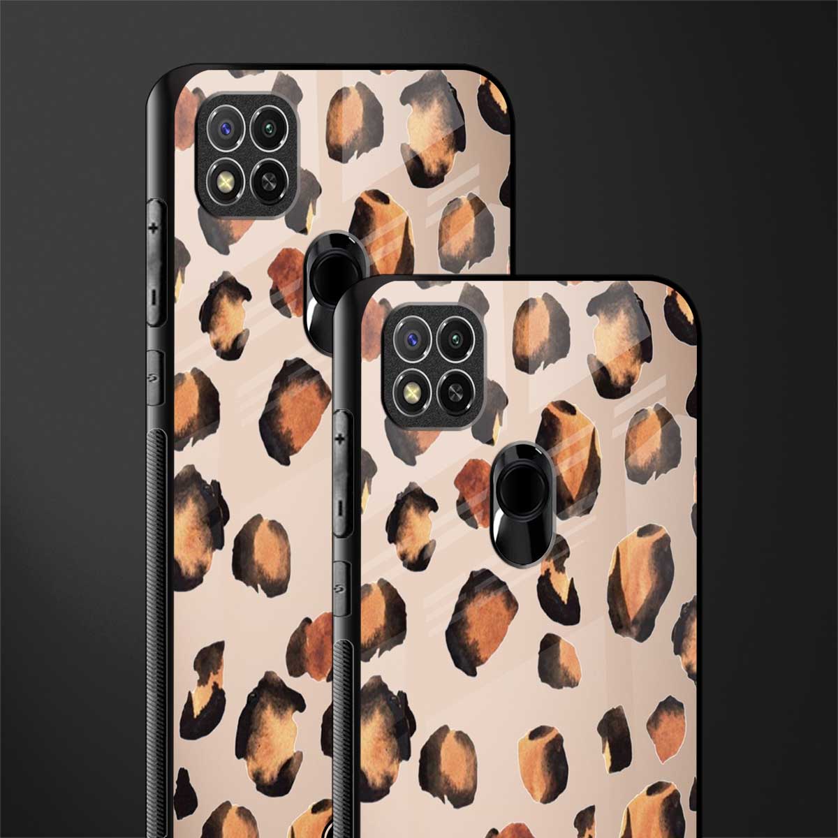 cheetah fur gold edition glass case for redmi 9c image-2