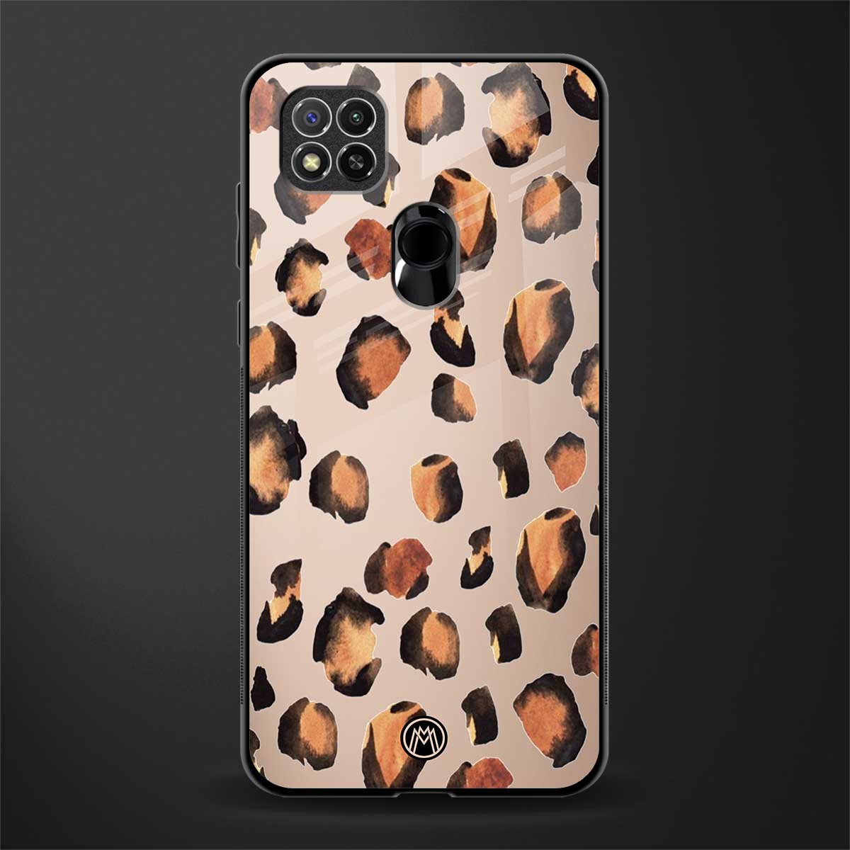 cheetah fur gold edition glass case for redmi 9c image