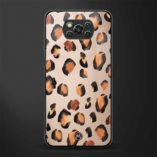 cheetah fur gold edition glass case for poco x3 pro image
