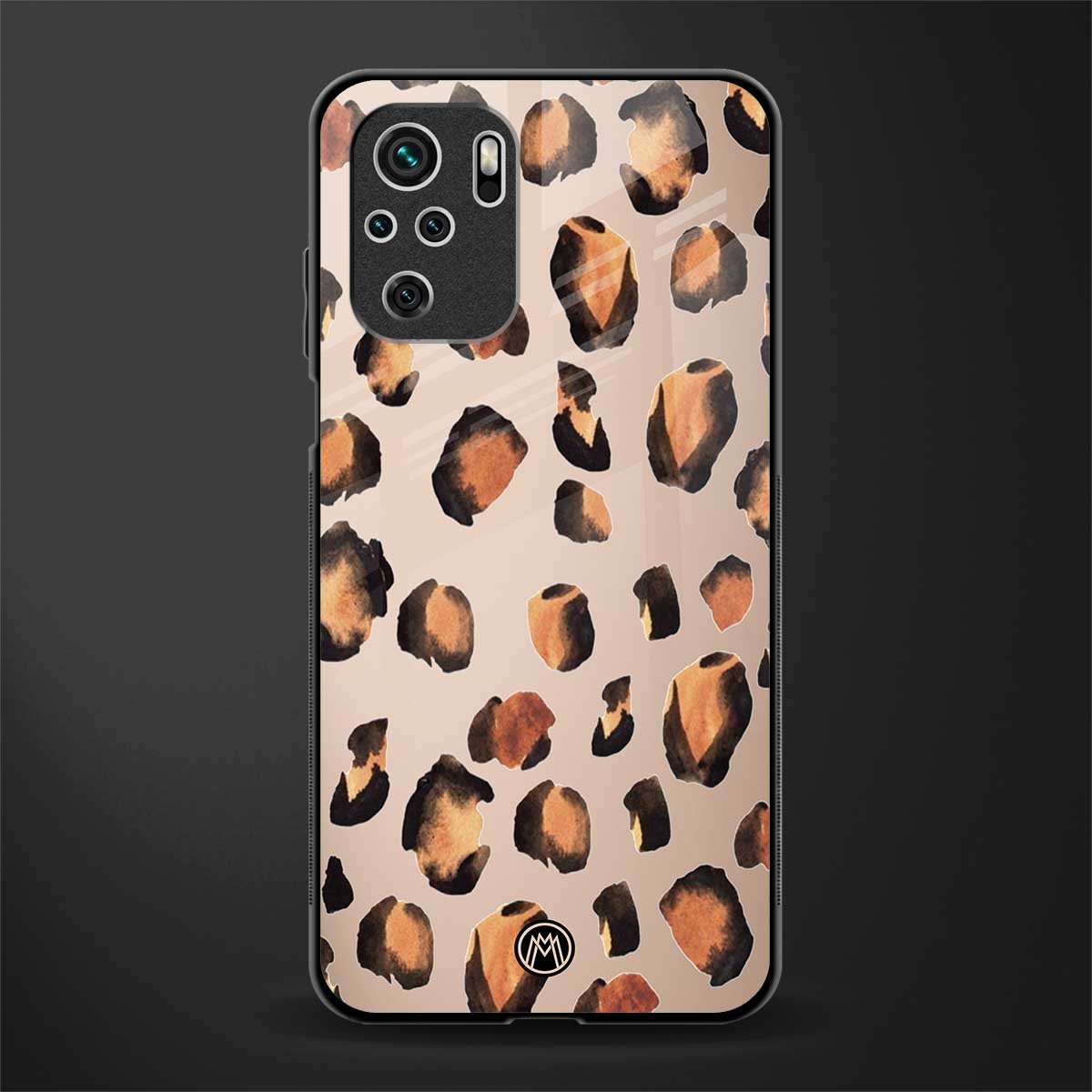 cheetah fur gold edition glass case for redmi note 10s image