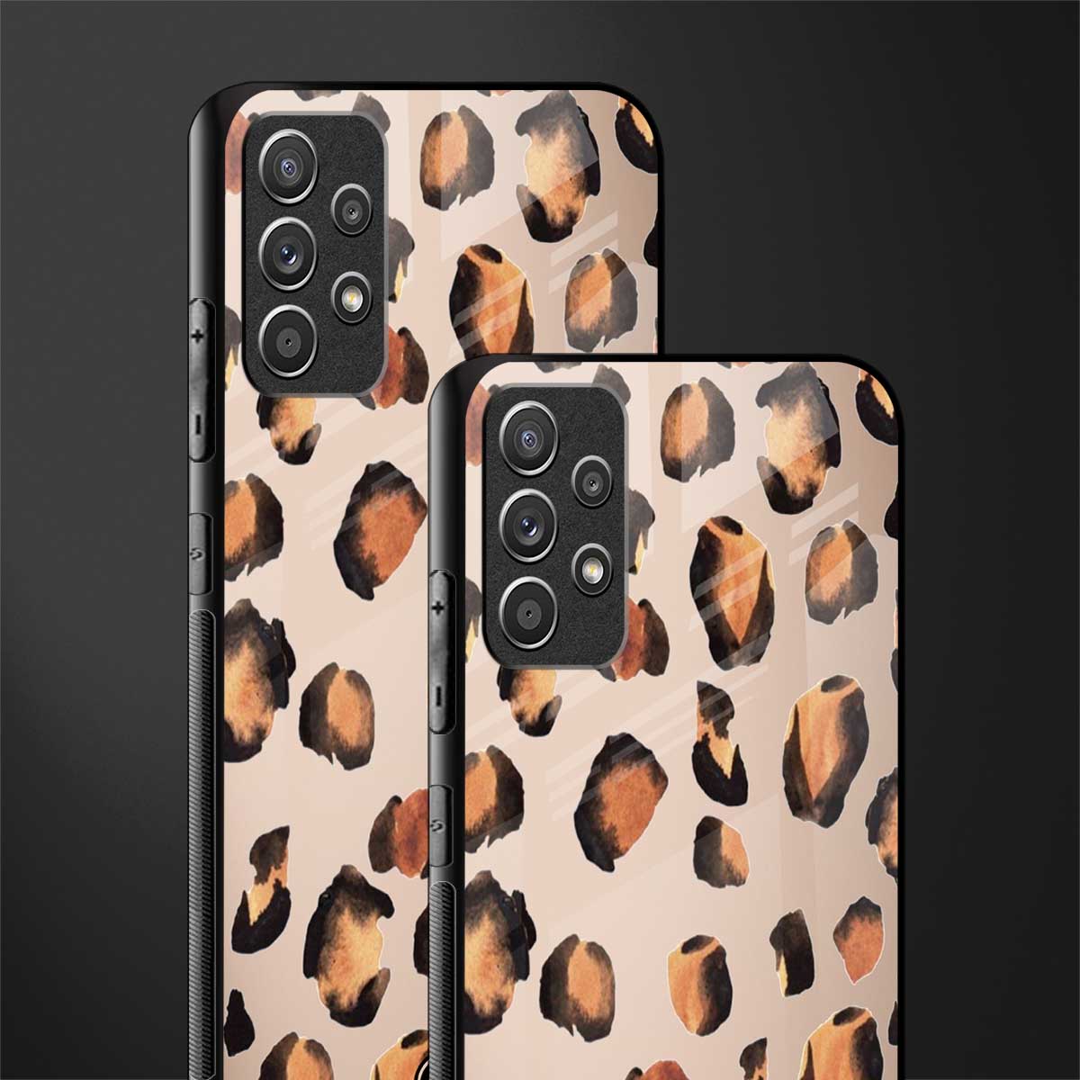 cheetah fur gold edition glass case for samsung galaxy a52 image-2