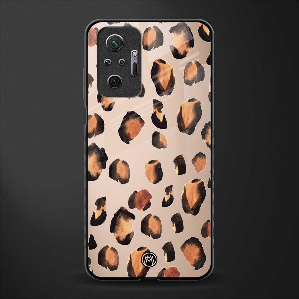 cheetah fur gold edition glass case for redmi note 10 pro image