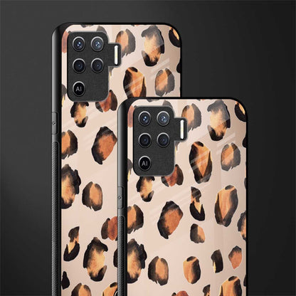 cheetah fur gold edition glass case for oppo f19 pro image-2