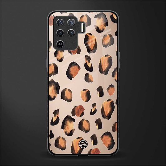 cheetah fur gold edition glass case for oppo f19 pro image