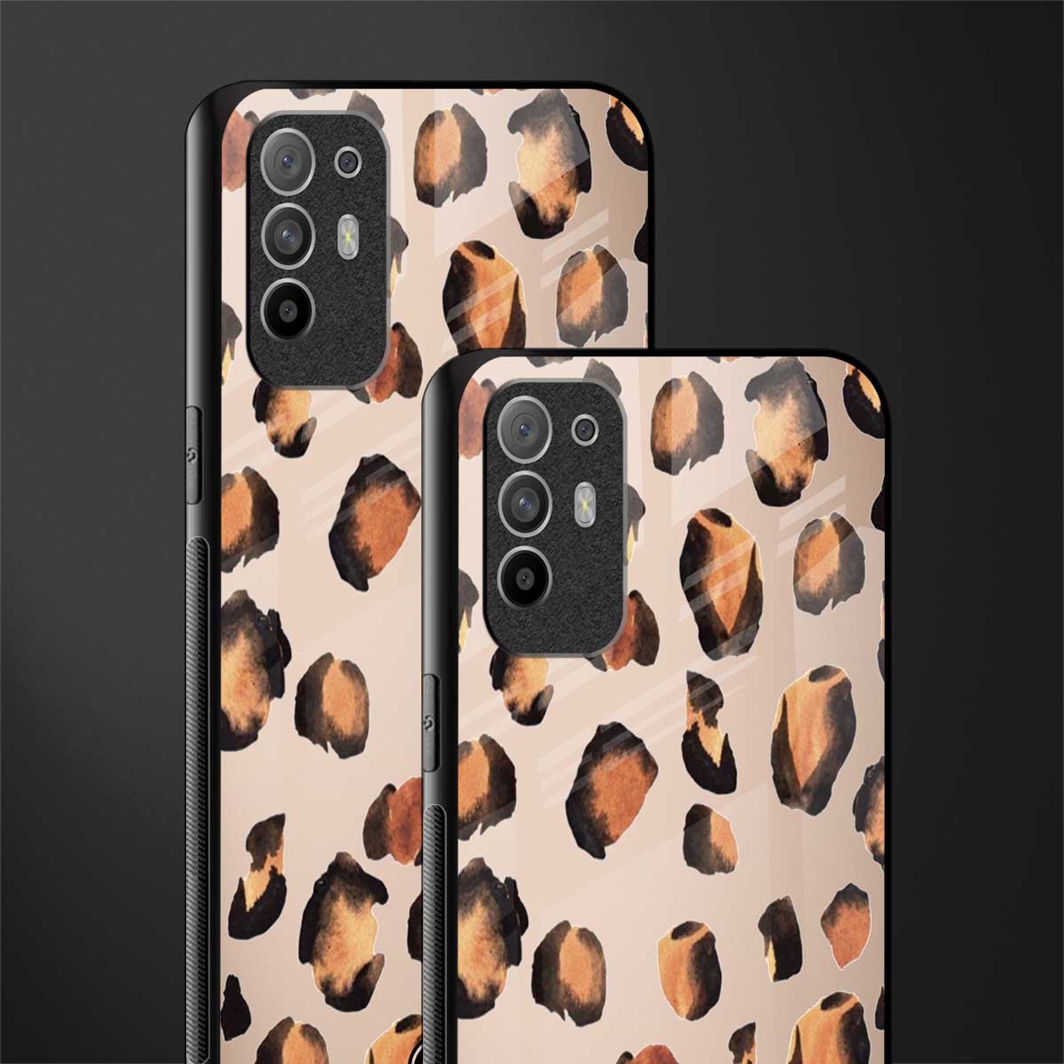 cheetah fur gold edition glass case for oppo f19 pro plus image-2