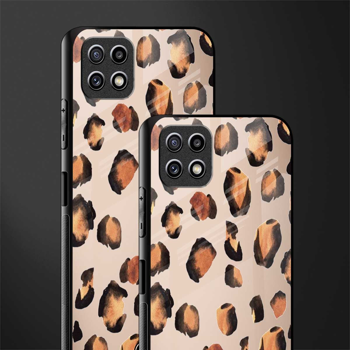 cheetah fur gold edition glass case for samsung galaxy a22 5g image-2