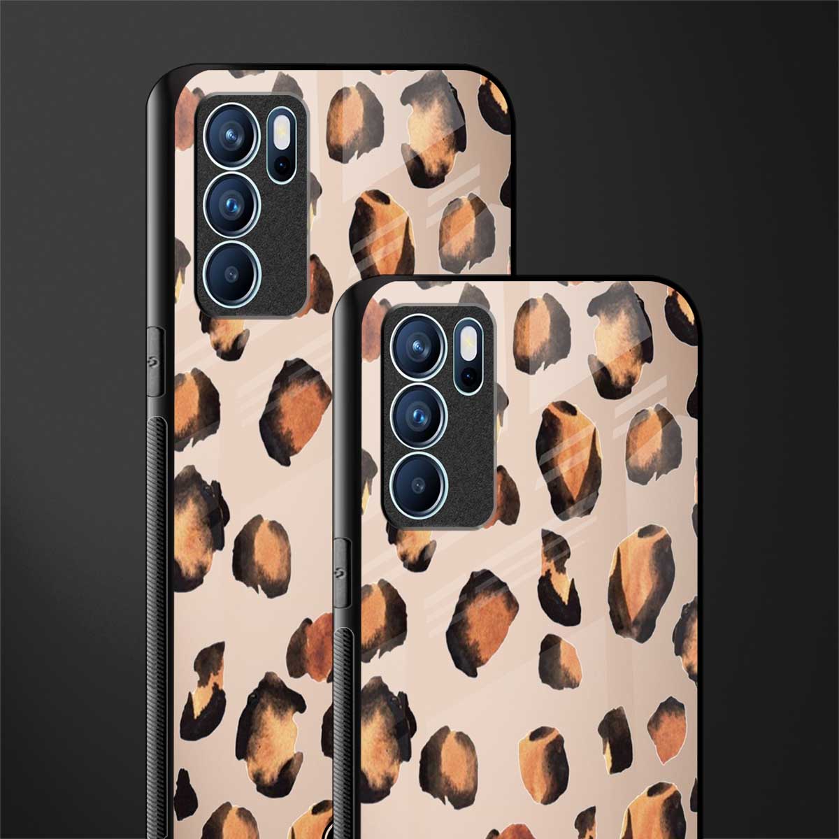 cheetah fur gold edition glass case for oppo reno6 pro 5g image-2