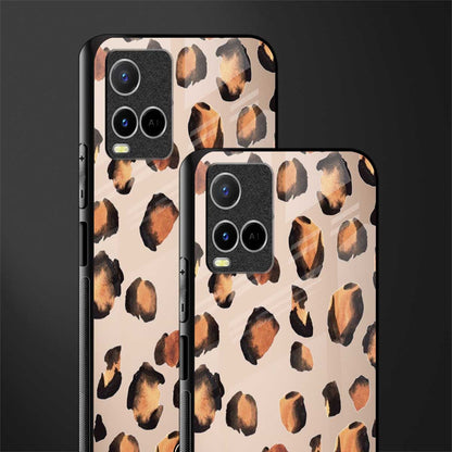 cheetah fur gold edition glass case for vivo y21s image-2