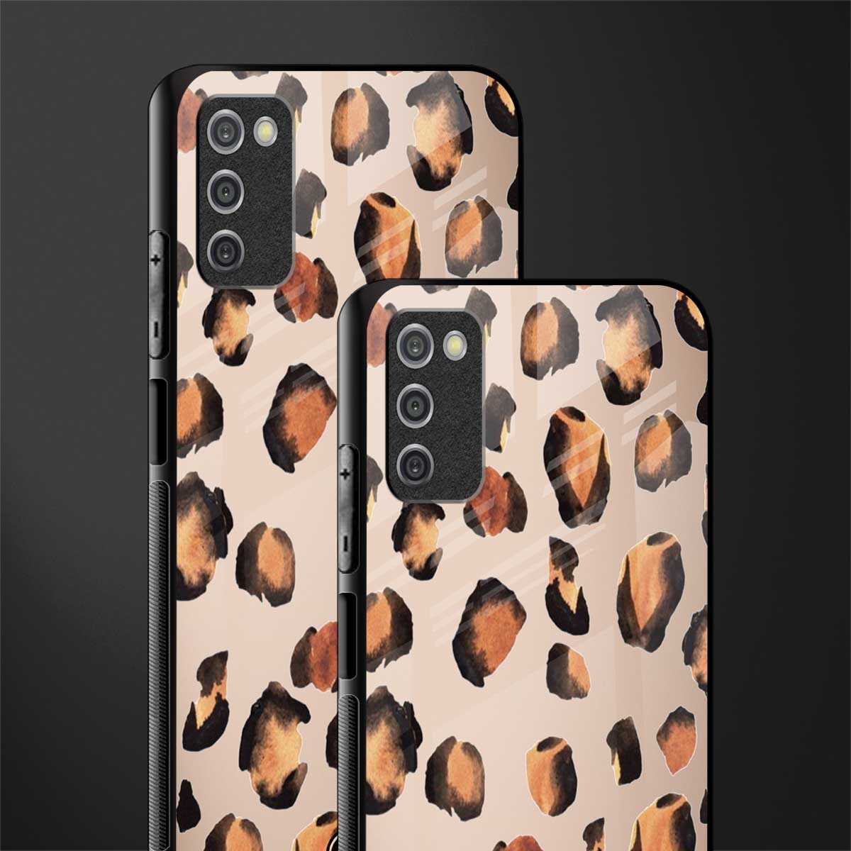 cheetah fur gold edition glass case for samsung galaxy a03s image-2