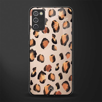 cheetah fur gold edition glass case for samsung galaxy a03s image
