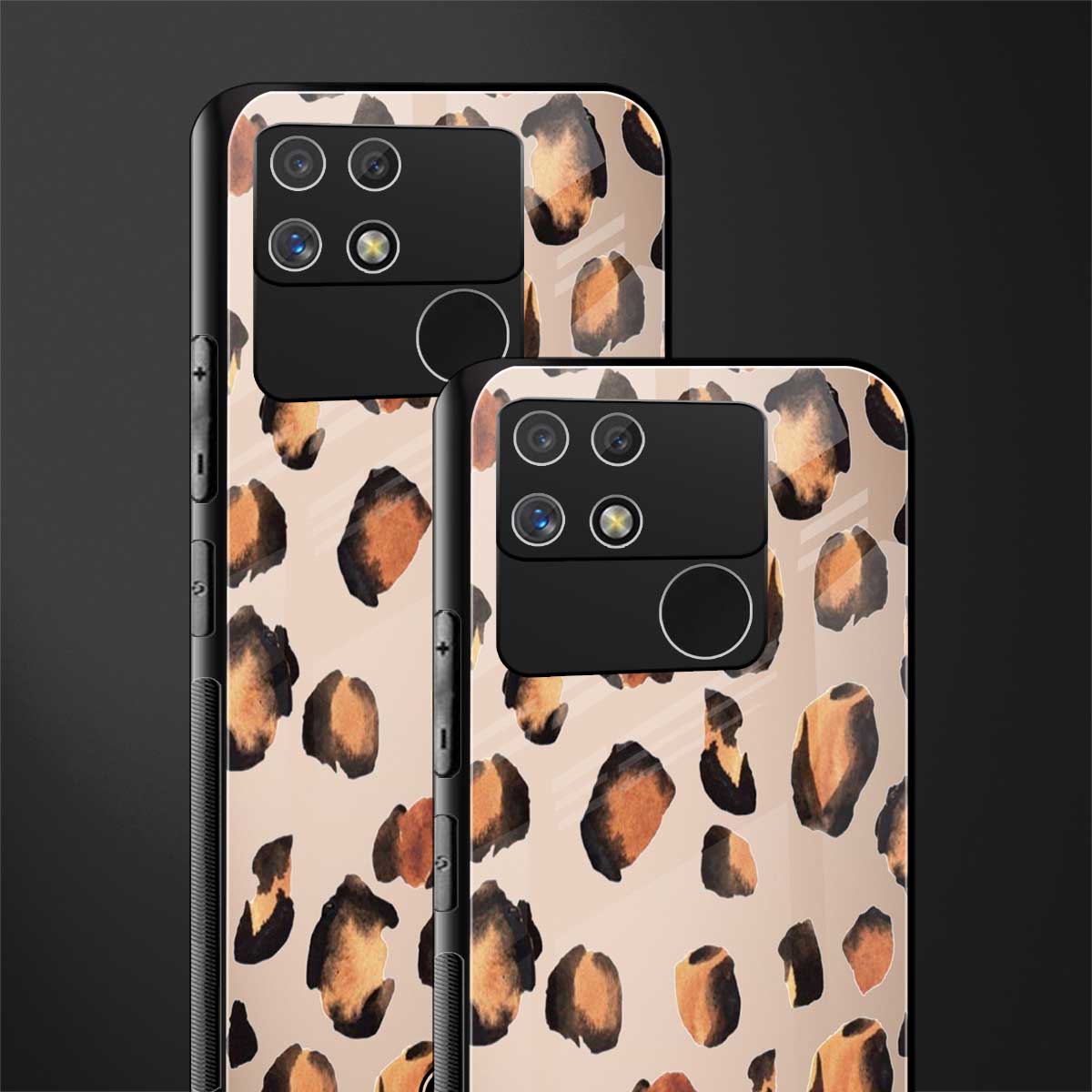 cheetah fur gold edition back phone cover | glass case for realme narzo 50a