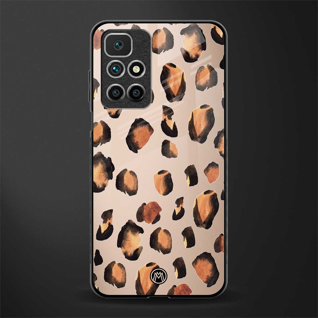 cheetah fur gold edition glass case for redmi 10 prime image