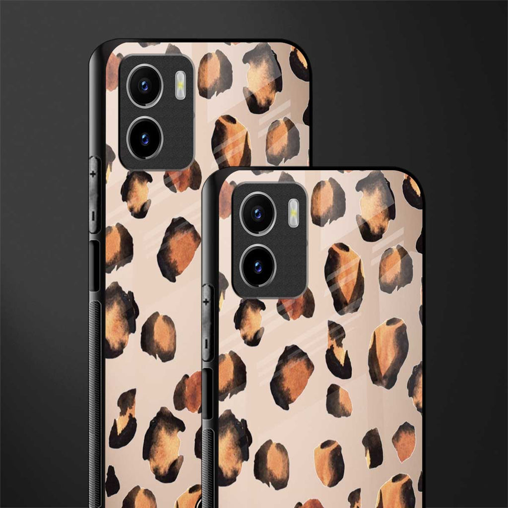 cheetah fur gold edition glass case for vivo y15s image-2