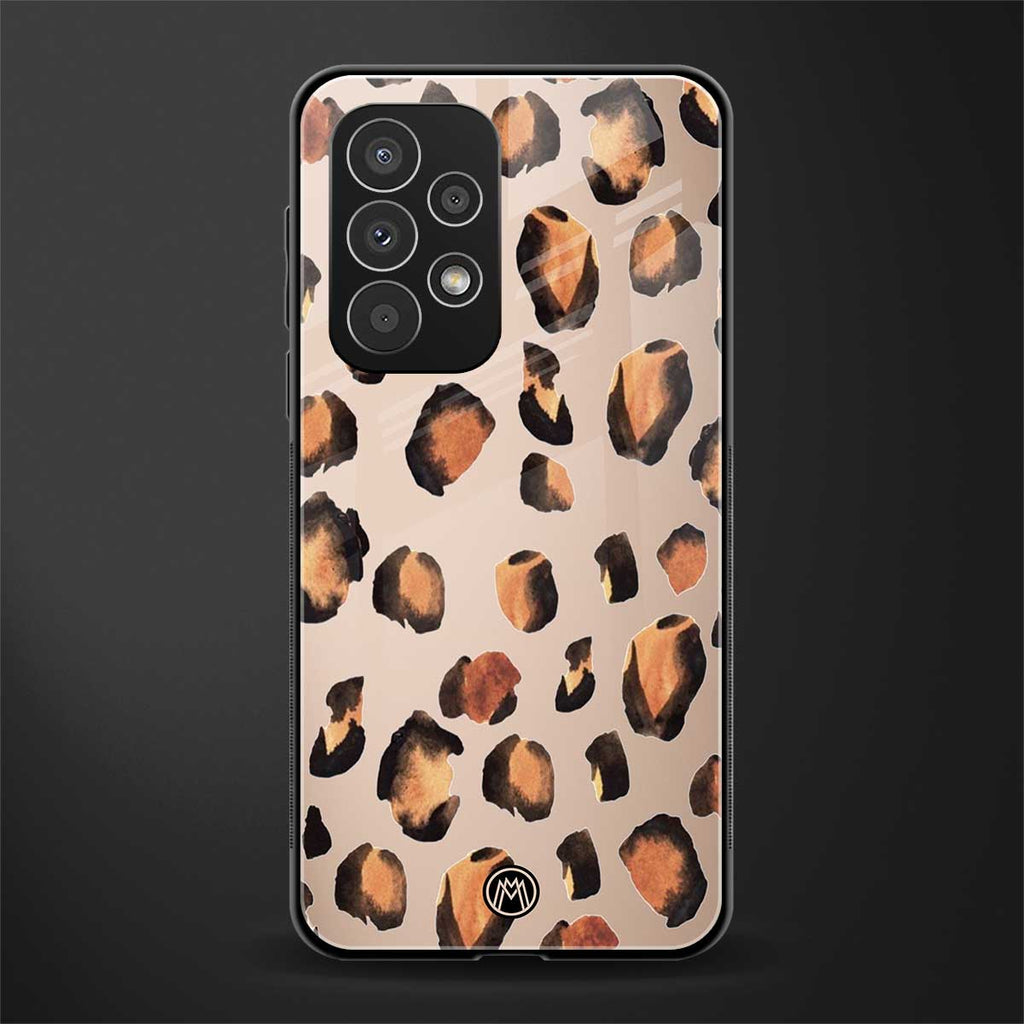 cheetah fur gold edition back phone cover | glass case for samsung galaxy a73 5g