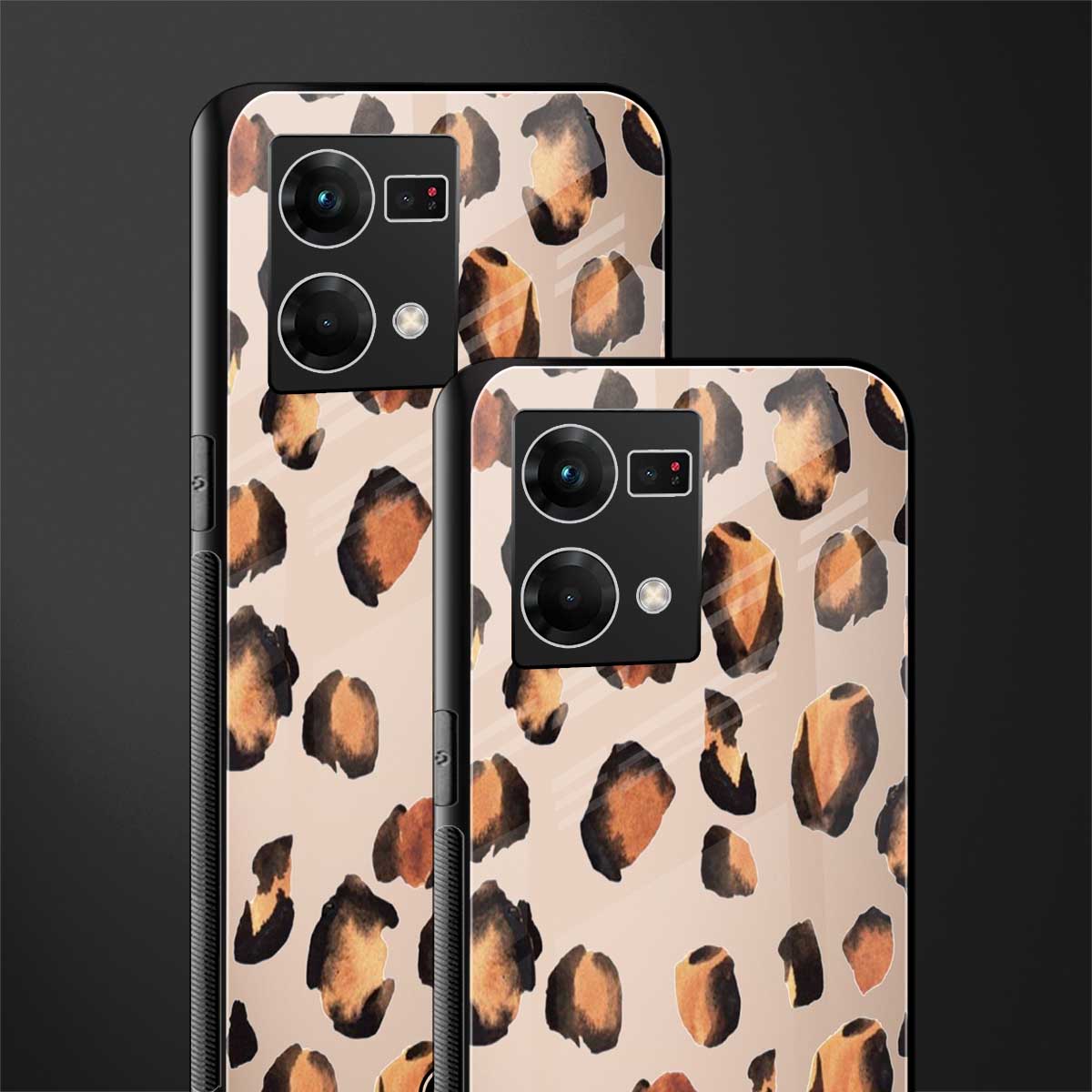 cheetah fur gold edition back phone cover | glass case for oppo f21 pro 4g