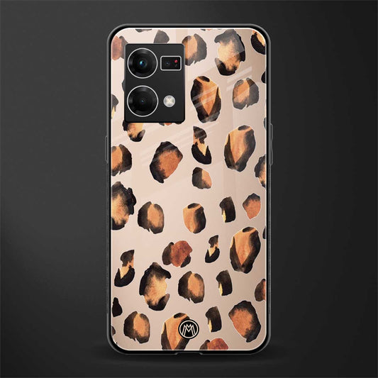 cheetah fur gold edition back phone cover | glass case for oppo f21 pro 4g