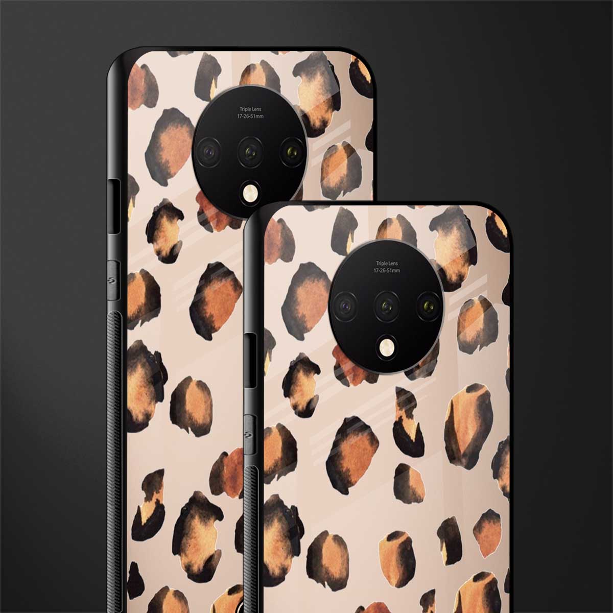 cheetah fur gold edition glass case for oneplus 7t image-2