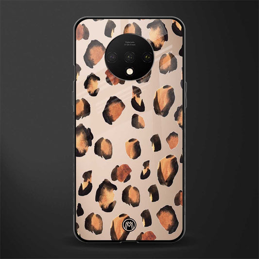 cheetah fur gold edition glass case for oneplus 7t image
