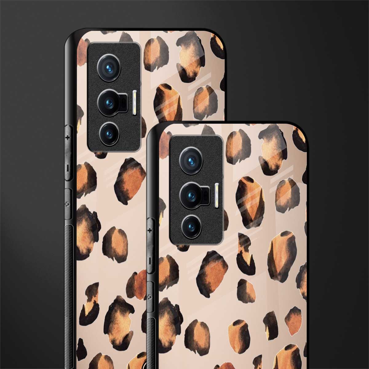 cheetah fur gold edition glass case for vivo x70 image-2
