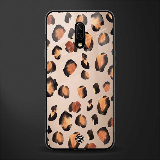 cheetah fur gold edition glass case for oneplus 7 image