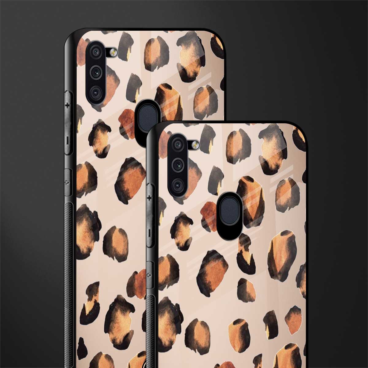 cheetah fur gold edition glass case for samsung galaxy m11 image-2