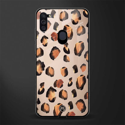 cheetah fur gold edition glass case for samsung galaxy m11 image