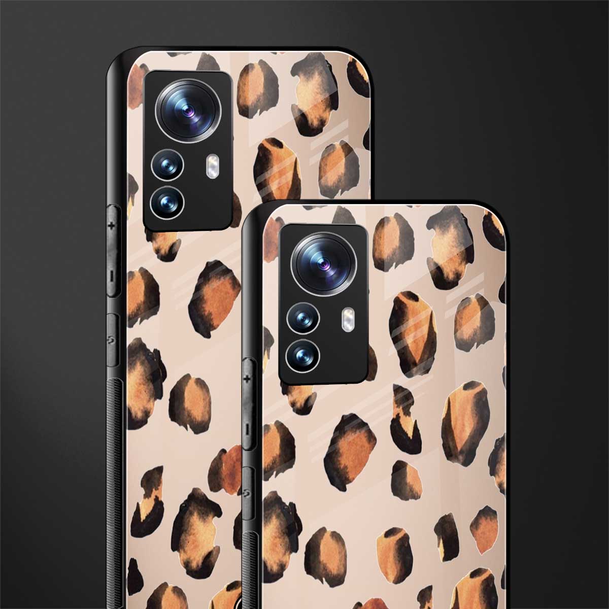 cheetah fur gold edition back phone cover | glass case for xiaomi 12 pro